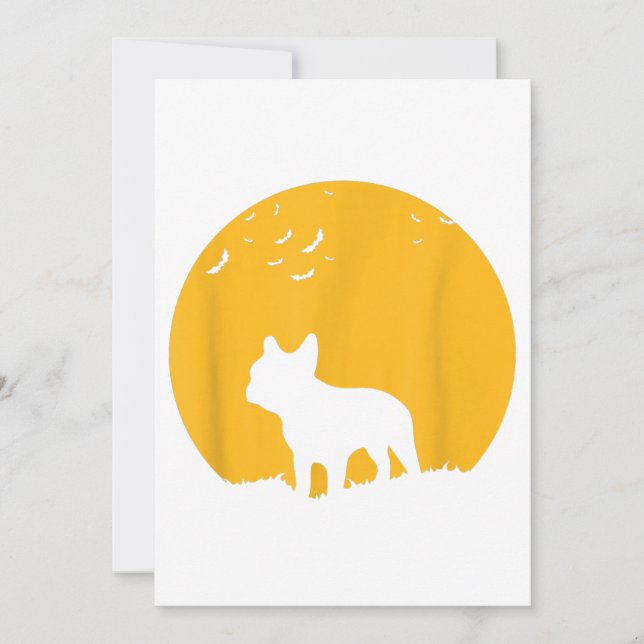 Französisches Bulldog-MondHalloween-Geschenk für H Ankündigung (Vorderseite)