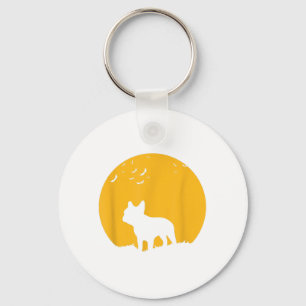 Französisches Bulldog-MondHalloween-Geschenk für H Schlüsselanhänger