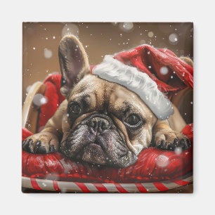 Französisches Bulldog-Weihnachtsfest Magnet