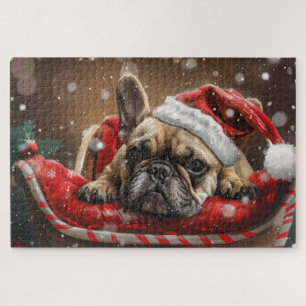 Französisches Bulldog-Weihnachtsfest Puzzle