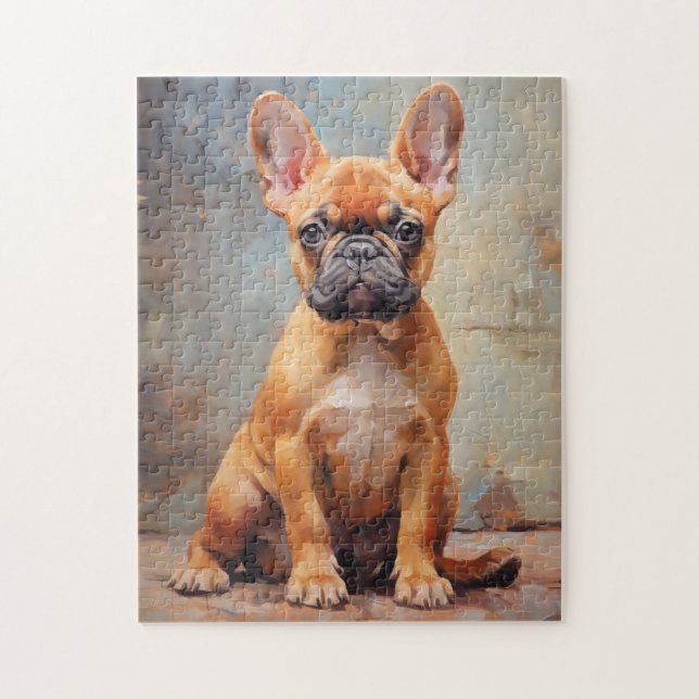 Französisches Bulldog-Welpenportrait Puzzle (Vertikal)