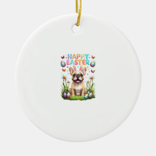 Französisches Bulldoggen-Oster-Shirt Lustiges Fren Keramik Ornament