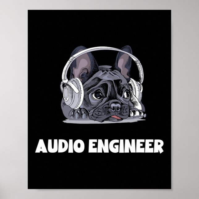 Französisches Bulldogie-Headphone - Bester französ Poster (Vorne)
