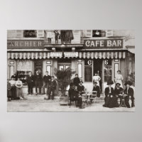 Französisches Café Bar Street Szene