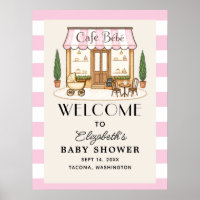 Französisches Café Bébé Girl Baby-Shower-Willkomme
