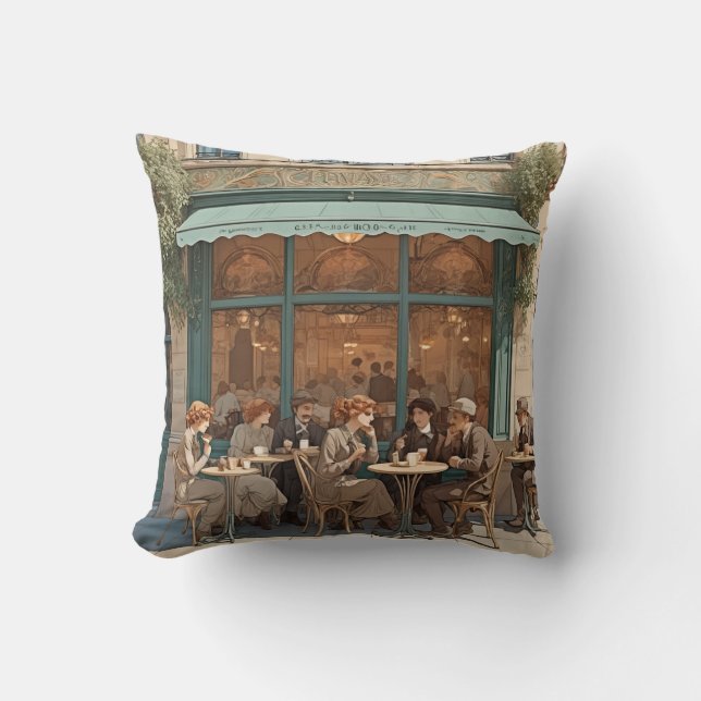 Französisches Café Kissen (Vorderseite)