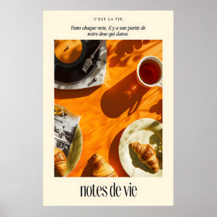 Französisches Café-Kunstposter Nachmittag Musik, K Poster