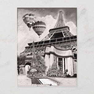 Französisches Collage v1 Postkarte