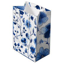 Französisches Cottagecore Blau Florale Muster Tiss