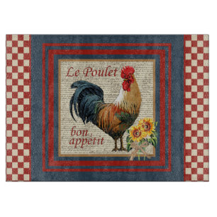 Französisches Country-Rooster-Le Poulet Schneidebrett