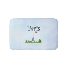Französisches Design - Eiffelturm in Paris Badematte