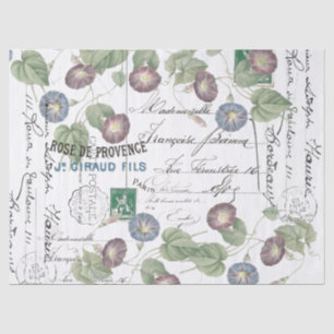 Französisches Ephemera Morning Glory Blume Tissue  Seidenpapier