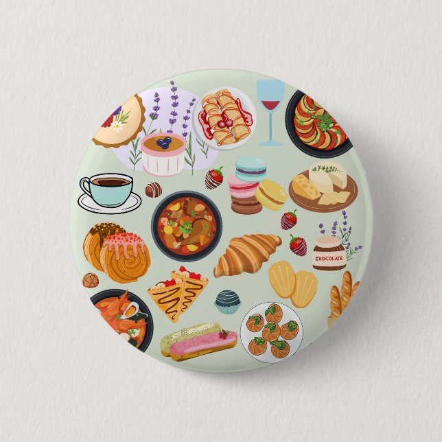 Französisches Essen Button (Vorderseite)