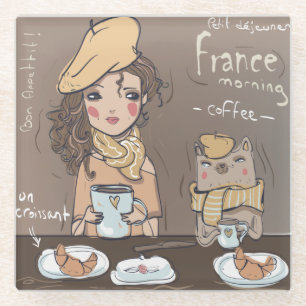 Französisches Essen Glasuntersetzer