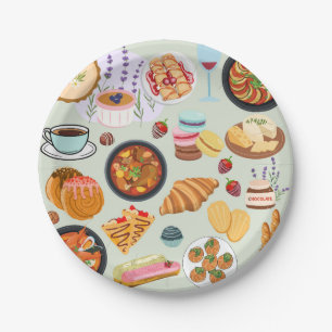 Französisches Essen Pappteller