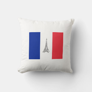 Französisches Flag Thema Eiffel Tower Kissen