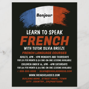 Französisches Flaggendesign, Französischer Sprachk Flyer