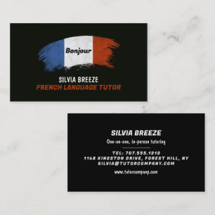 Französisches Flaggendesign, Französischer Sprachl Visitenkarte