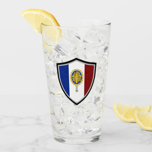 Französisches Flaggenemblem Glas (Vorderseite Ice)
