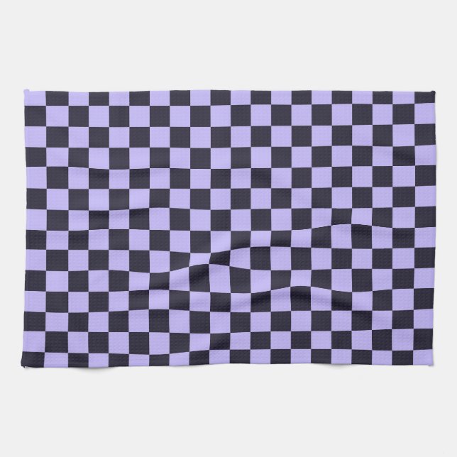Französisches Flieder-Karo-Muster Geschirrtuch (Horizontal)