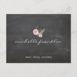 FRANZÖSISCHES FLORALBOUQUET AUF CHALKBOARD Postkar Postkarte