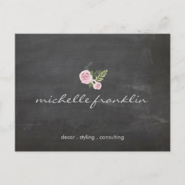 FRANZÖSISCHES FLORALBOUQUET AUF CHALKBOARD Postkar Postkarte