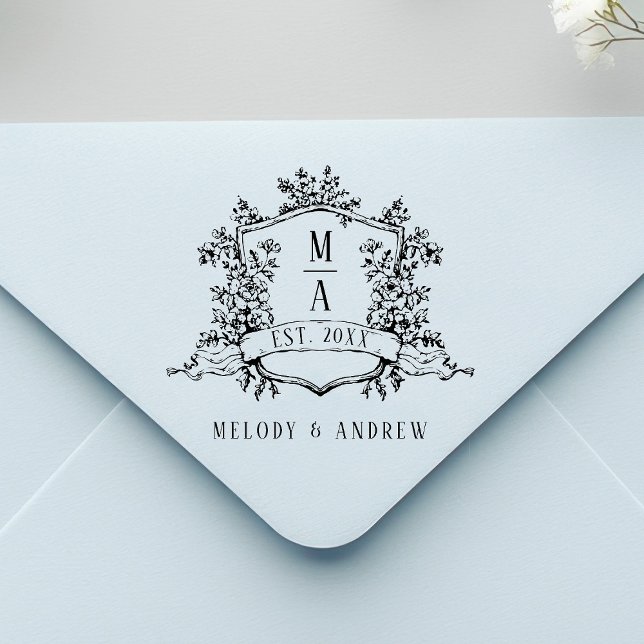 Französisches florales Wappen zur Hochzeit Gummistempel (Von Creator hochgeladen)