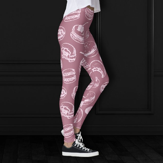 französisches Gebäck | Cassis Lila Pink Leckerei Leggings (Von Creator hochgeladen)