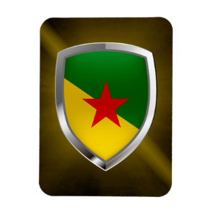 Französisches Guyana Mettalic Emblem Magnet