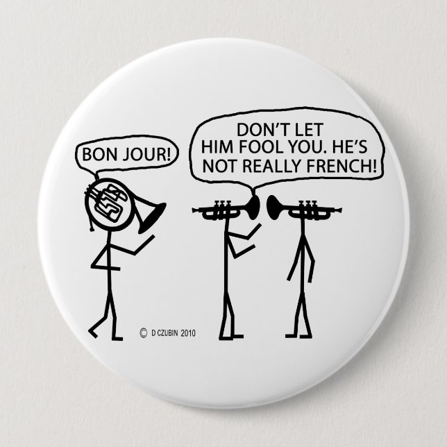 Französisches Horn Button (Vorderseite)