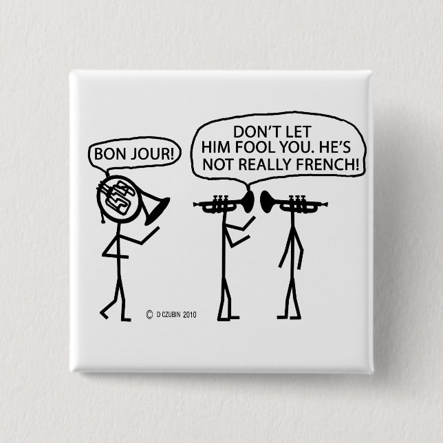 Französisches Horn Button (Vorderseite)