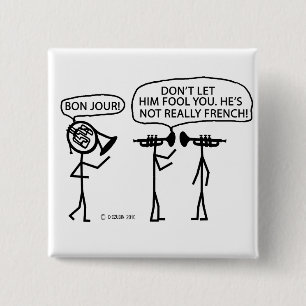 Französisches Horn Button