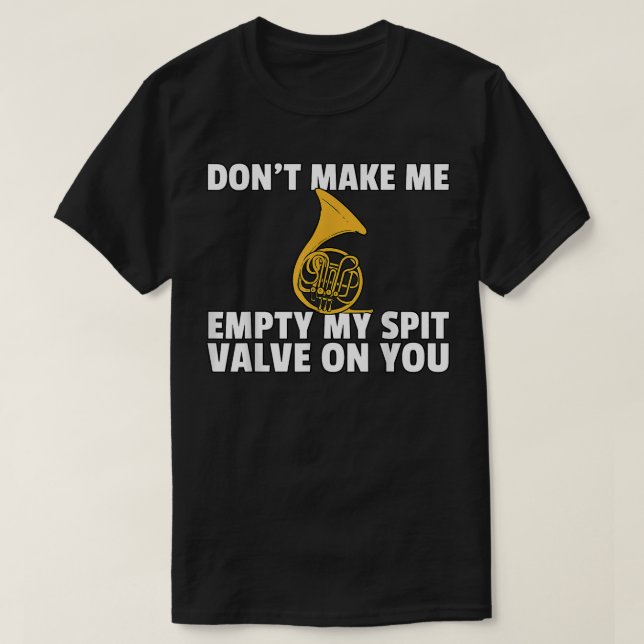 Französisches Horn-Funny-Messing-Instrument Player T-Shirt (Design vorne)