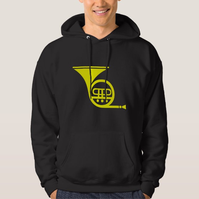 Französisches Horn - Gelb Hoodie (Vorderseite)