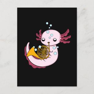 Französisches Horn Geschenk Kinder Axolotl Big Ban Postkarte