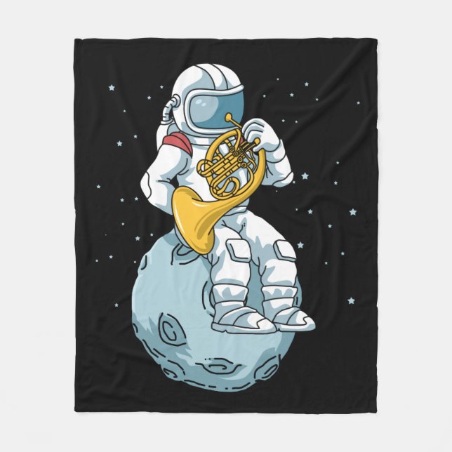 Französisches Horn Geschenke Männer Blasmusik Fran Fleecedecke (Vorderseite)