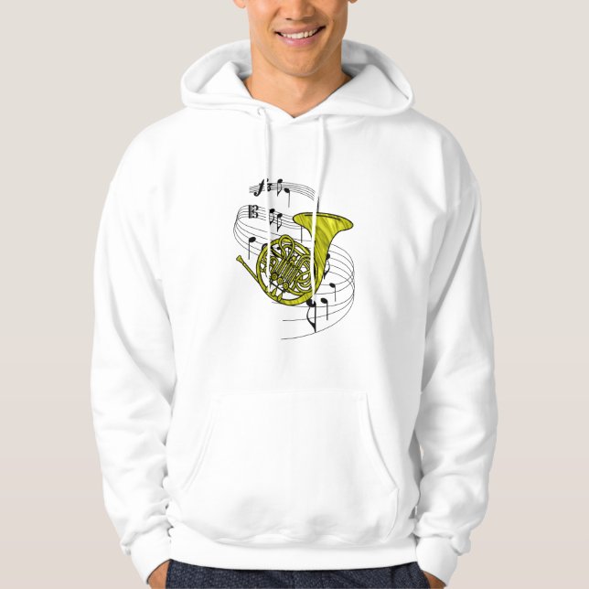 Französisches Horn Hoodie (Vorderseite)