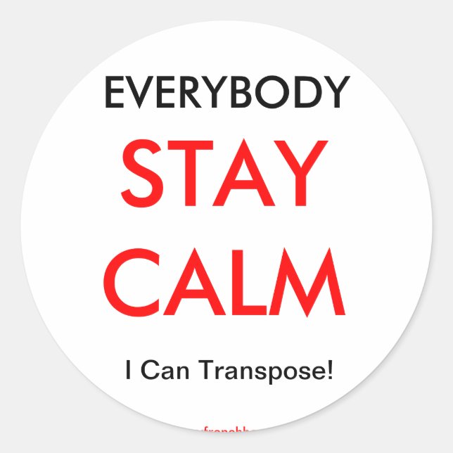 Französisches Horn I kann übertragen Runder Aufkleber (Vorderseite)