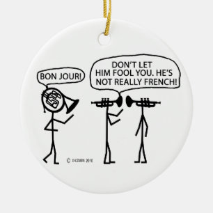 Französisches Horn Keramikornament