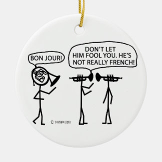 Französisches Horn Keramikornament