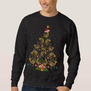 Französisches Horn-Lover-Weihnachtslicht Französis Sweatshirt