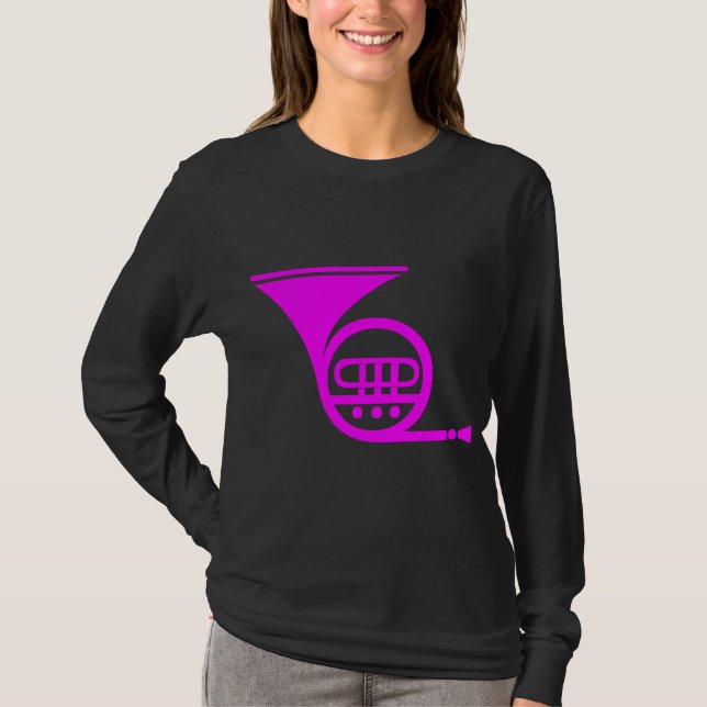 Französisches Horn - Magenta T-Shirt (Vorderseite)