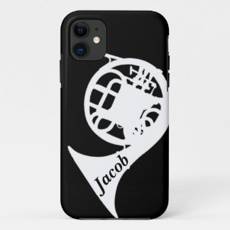 Französisches Horn mit individuellem Namen iPhone 11 Hülle