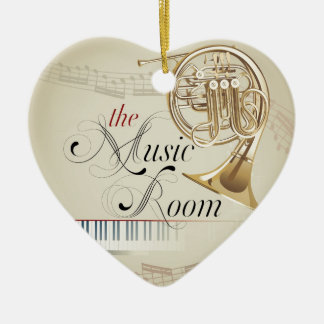 Französisches Horn-Musik-Raum Keramik Ornament