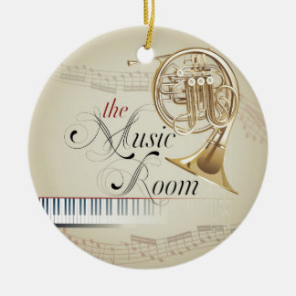 Französisches Horn-Musik-Raum Keramik Ornament