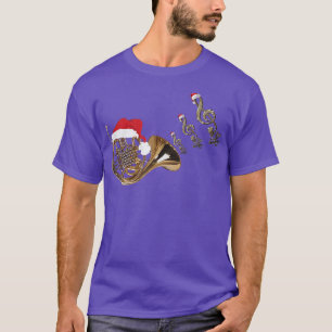 Französisches Horn Musik Shirt Weihnachtsmannmütze