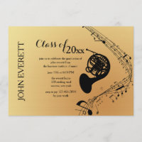 Französisches Horn-Musikinstrument-Einladung