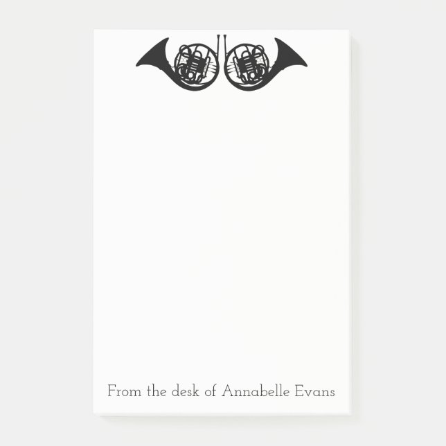 Französisches Horn personalisieren Post-it Klebezettel (Vorderseite)