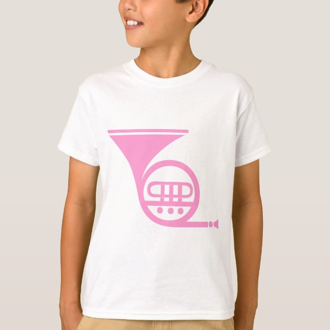 Französisches Horn - Rosa T-Shirt (Vorderseite)