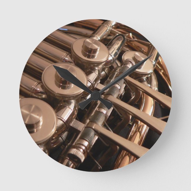 Französisches Horn Runde Wanduhr (Vorderseite)